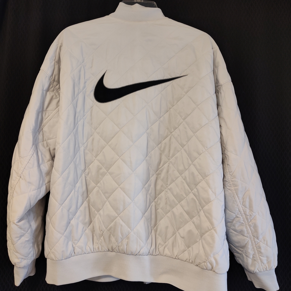 Nike Sportswear Women's Reversible Loose Fit Varsity BombeJacket with Black Logo